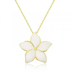Kadın Gümüş Gold Yasemin Çiçeği Kadın Kolye