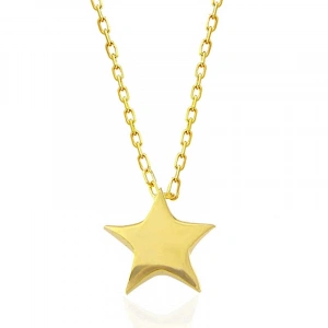 Kadın Gümüş Gold Yıldız Kadın Kolye