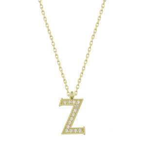 Kadın Gümüş Gold Z Harfi Kadın Kolye