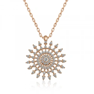 Kadın Gümüş Güneş Kolye