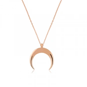 Kadın Gümüş Hilal Kolye