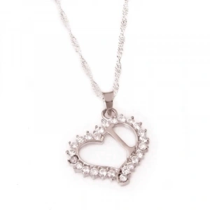 Kadın Gümüş I Harf Kalpli Bayan Kolye