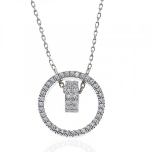 Kadın Gümüş İç İçe Geçmiş Halka Kadın Kolye