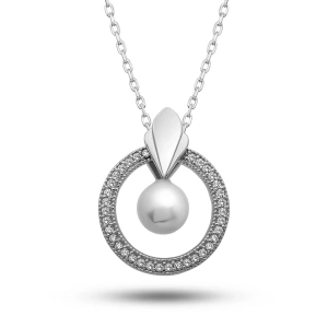 Kadın Gümüş İnci Çember Kadın Kolye