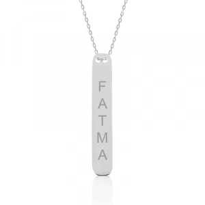 Kadın Gümüş İsimlik Çubuk Kolye