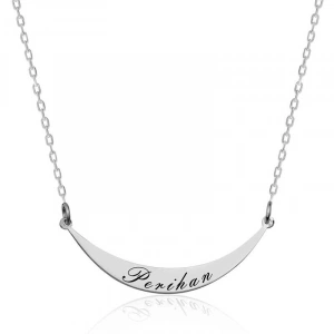 Kadın Gümüş İsimlik Plaka Kolye