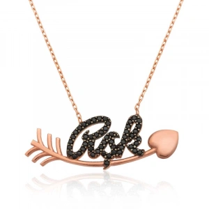 Kadın Gümüş Kalbe Giden Aşk Kolye