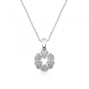 Kadın Gümüş Kalp Çemberi Bayan Kolye