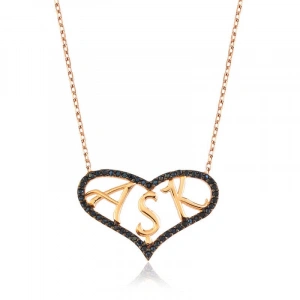 Kadın Gümüş Kalpli Aşk Bayan Kolye