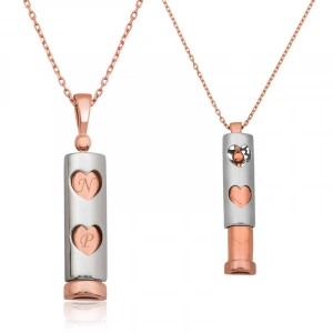 Kadın Gümüş Kalpli Çubuk Kolye