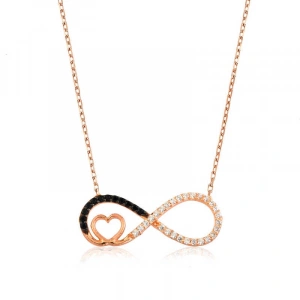 Kadın Gümüş Kalpli Sonsuzluk Bayan Kolye