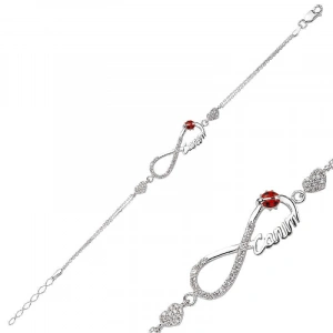 Kadın Gümüş Kalpli Sonsuzluk Canım Bayan Bileklik