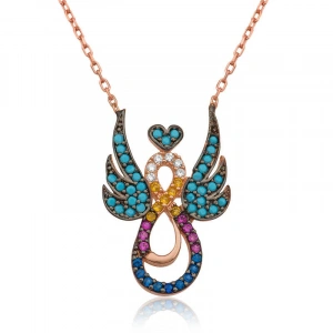 Kadın Gümüş Kanatlı Sonsuz Aşk Kolye