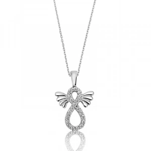 Kadın Gümüş Kanatlı Sonsuzluk Bayan Kolye