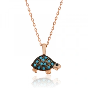 Kadın Gümüş Kaplumbağa Bayan Kolye