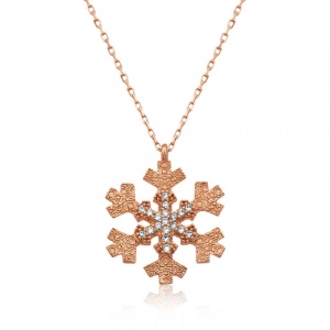 Kadın Gümüş Kar Tanesi Bayan Kolye