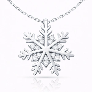 Kadın Gümüş Kar Tanesi Kadın Kolye