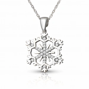 Kadın Gümüş Kar Tanesi Kadın Kolye