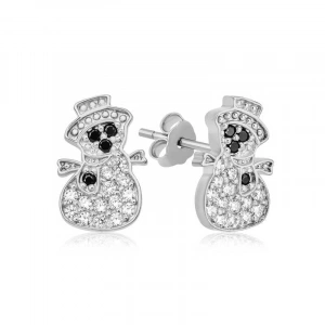 Kadın Gümüş Kardan Adam Kadın Küpe