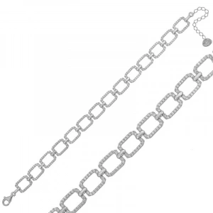 Kadın Gümüş Kare Taşlı Bayan Bileklik