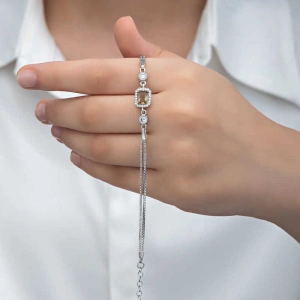 Kadın ​Gümüş Kare Zultanit Taşlı Kadın Bileklik