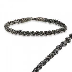 Kadın Gümüş Kazaziye Örgü Bileklik