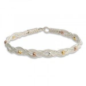 Kadın Gümüş Kazaziye Örgü Bileklik