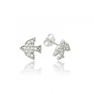 Kadın Gümüş Kırlangıç Çivili Küpe