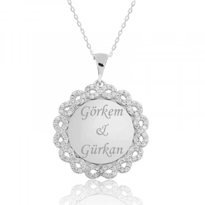 Kadın Gümüş Kişiye Özel Sonsuzluk İsimli Kolye