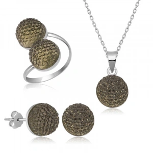 Kadın Gümüş Kristal Kadın Set