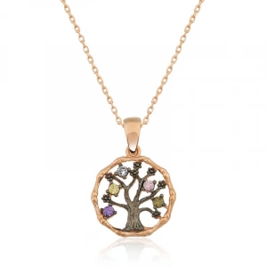 Kadın Gümüş Küçük Hayat Ağacı Bayan Kolye