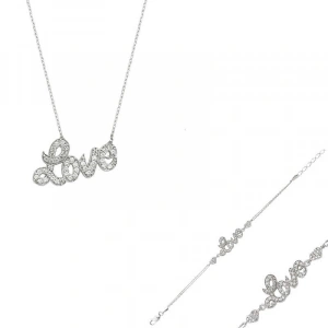 Kadın Gümüş Love Set