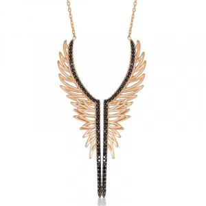 Kadın Gümüş Melek Kanadı Bayan Kolye