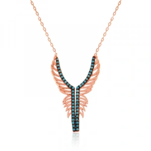 Kadın Gümüş Melek Kanadı Bayan Kolye