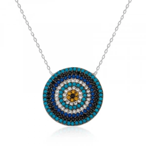 Kadın Gümüş Nazar Bayan Kolye