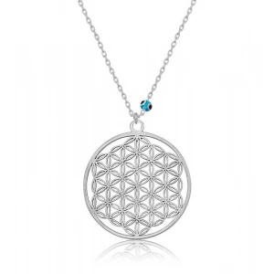 Kadın Gümüş Nazar Gözlü Yaşam Çiçeği Kolye