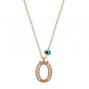 Kadın Gümüş Nazar Rose Ö Harfi Kadın Kolye