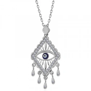 Kadın Gümüş Nazarlı Göz Kadın Kolye