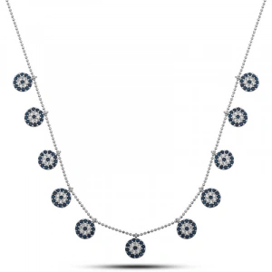 Kadın Gümüş Nazarlı Şans Kadın Kolye