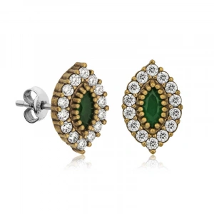 Kadın Gümüş Otantik Mekik Çivili Bayan Küpe