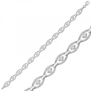 Kadın Gümüş Oval Su Yolu Bayan Bileklik