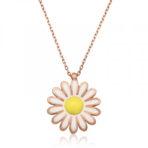 Kadın Gümüş Papatya Bayan Kolye