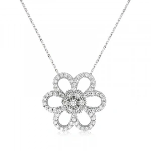 Kadın Gümüş Papatya Bayan Kolye