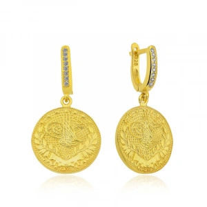 Kadın Gümüş Reşat Detaylı Mengeçli Küpe