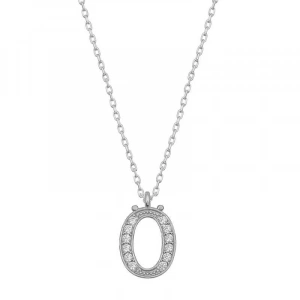 Kadın Gümüş Rodyum Ö Harfi Kadın Kolye