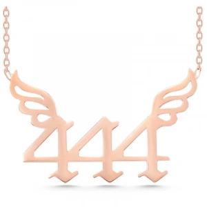 Kadın Gümüş Rose 444 Melek Sayısı Kadın Kolye