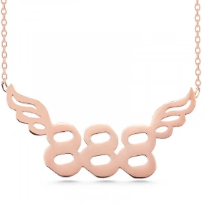 Kadın Gümüş Rose 888 Melek Sayısı Kadın Kolye