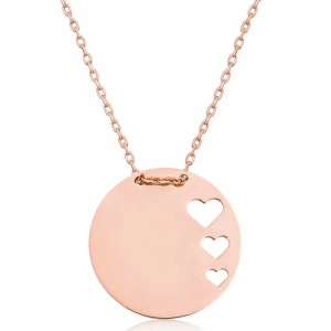 Kadın Gümüş Rose Çember Kalp Kadın Kolye