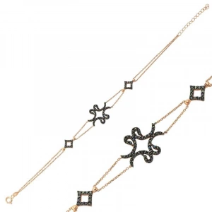 Kadın Gümüş Rose Dört Vavlı Bayan Bileklik