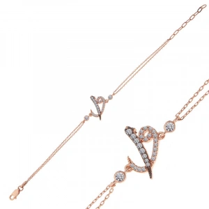 Kadın Gümüş Rose Elif Vav Kadın Bileklik